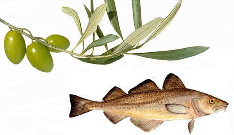 Olive Oil and Cod in the Mediterranean Diet